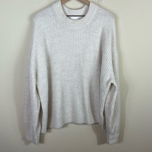 H&M Rib Knit Wool Sweater Size XXL Cream Beige - Picture 1 of 9